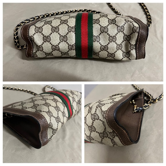Authentic Gucci GG Sherry Monogram Mini Clutch On Chain - Picture 6 of 12